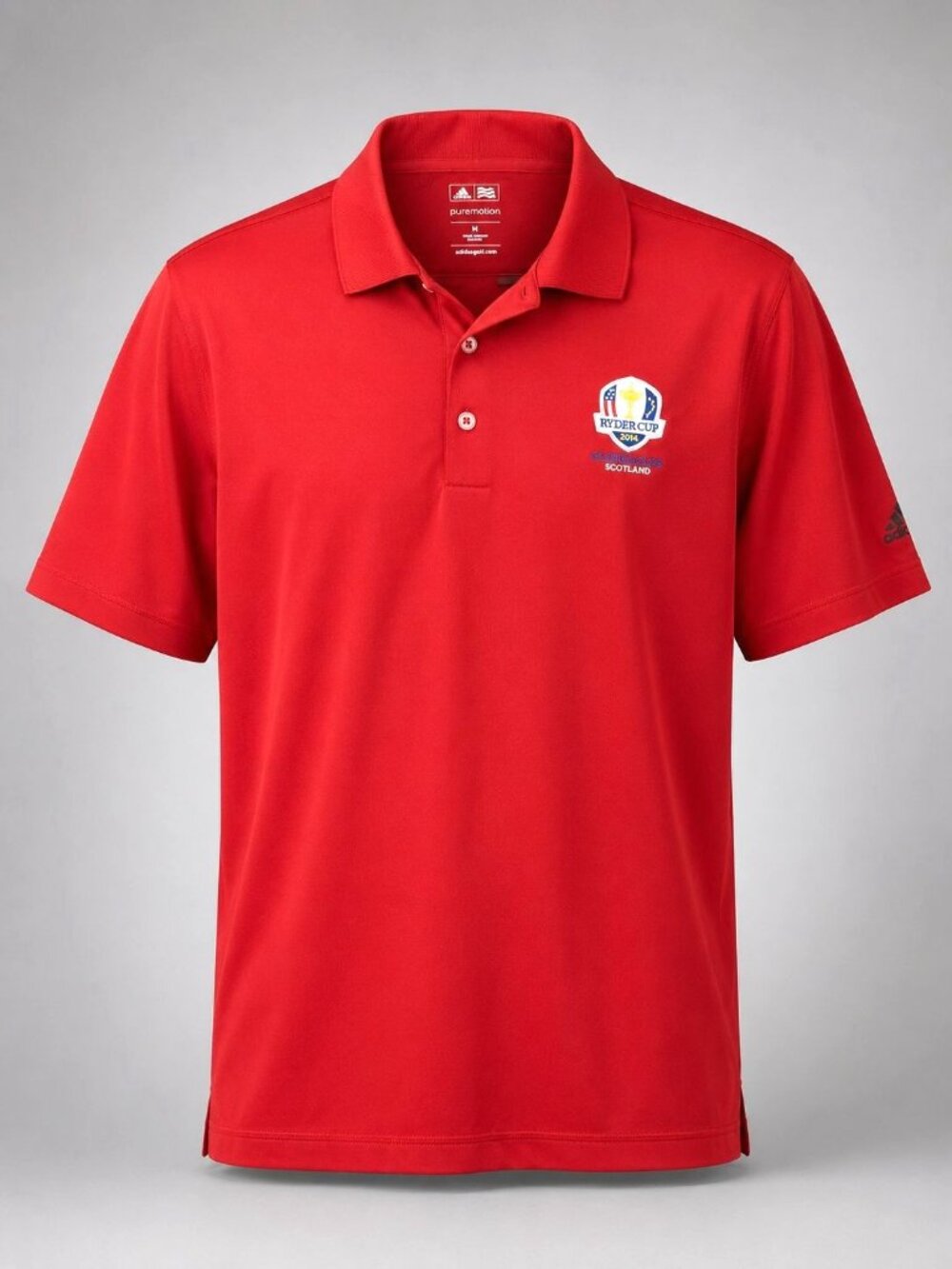 Adidas Mens Medium Polo Shirt Red Ryder Cup 2014 Gleneagles Scotland